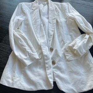 Women's White Linen Blazer and Tan Linen blazer size L both